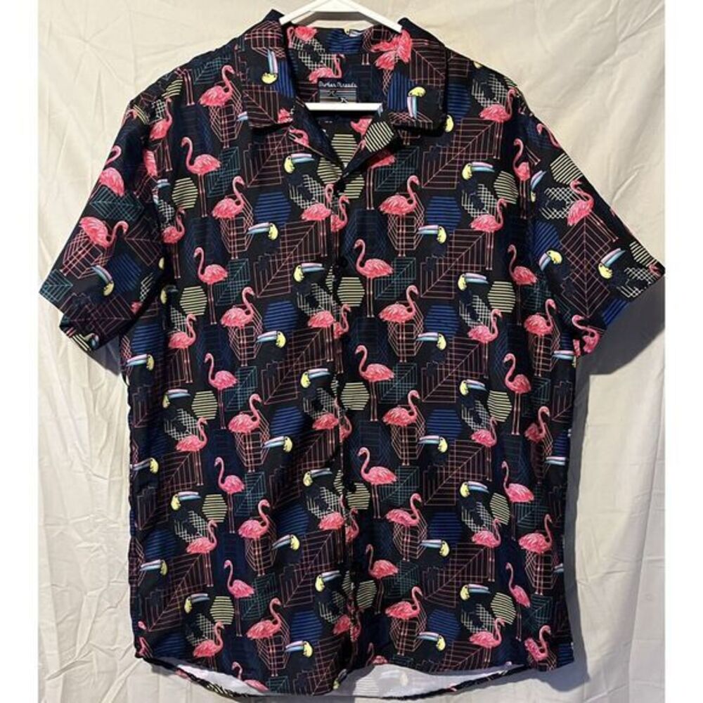 Broken Threads Addicted To Summer Flamingo Button‎ Up Great Design!! XL Size